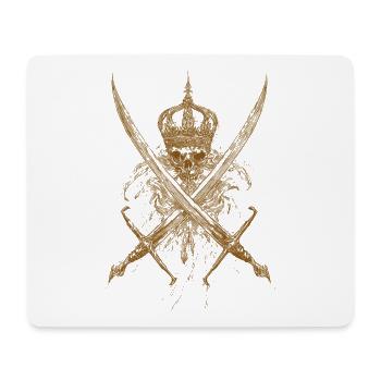 Roi des Morts – Épées & Couronne - Tapis de souris (format paysage) - blanc - Devant