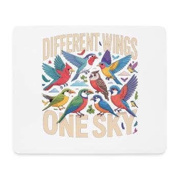 Ailes différentes, un oiseau du ciel - Tapis de souris (format paysage) - blanc - Devant
