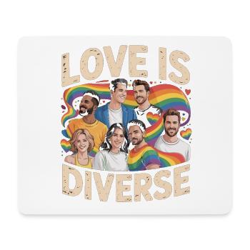L’amour est une fierté diverse, arc-en-ciel - Tapis de souris (format paysage) - blanc - Devant