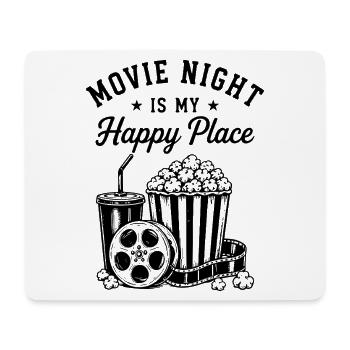 Movie Night is my Happy Place Kino Film Popcorn - Mousepad (Querformat) - Weiß - Vorne