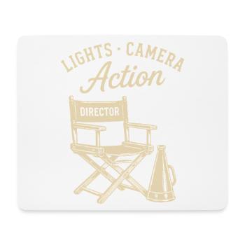 Lights Camera Action Director Director Cinema Film - Mouse Pad (horizontal) - white - Front