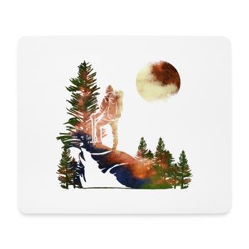 hiking, wanderlust, night hiking, moonlight, - Mouse Pad (horizontal) - white - Front