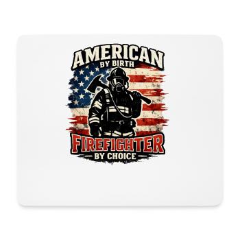 Amerikanischer Feuerwehrheld Flaggen-Design - Mousepad (Querformat) - Weiß - Vorne