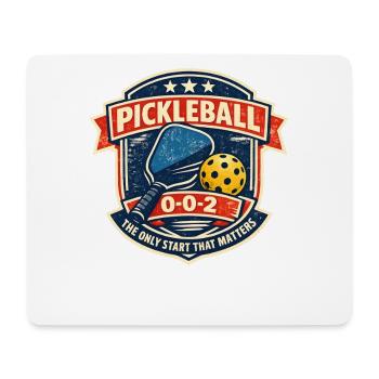Pickleball Badge Vintage Start - Mousepad (Querformat) - Weiß - Vorne