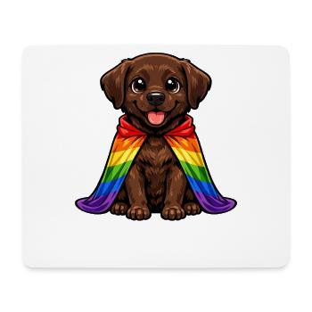 Brauner Labrador Pride Hund Regenbogenfahne LGBTQ - Mousepad (Querformat) - Weiß - Vorne