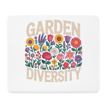 Jardin Diversité Florale - Tapis de souris (format paysage) - blanc - Devant