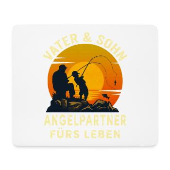Vater & Sohn Angelpartner fürs Leben Angeln - Mousepad (Querformat) - Weiß - Vorne