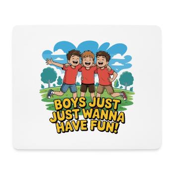 Drei Jungen Outdoor-Spaß - Mousepad (Querformat) - Weiß - Vorne