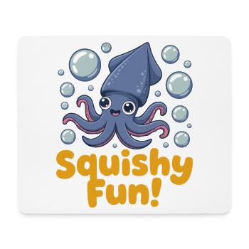 Illustration de calmar Squishy Fun - Tapis de souris (format paysage) - blanc - Devant