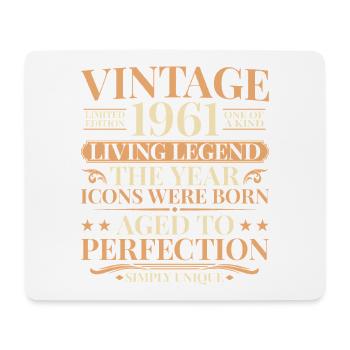 Living Legend 1961 – 65th Birthday Vintage - Mouse Pad (horizontal) - white - Front