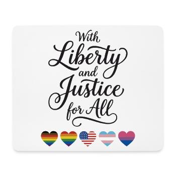 LGBTQ-Pride-Monat – Mit Freiheit und Gerechtigkeit für A - Mousepad (Querformat) - Weiß - Vorne