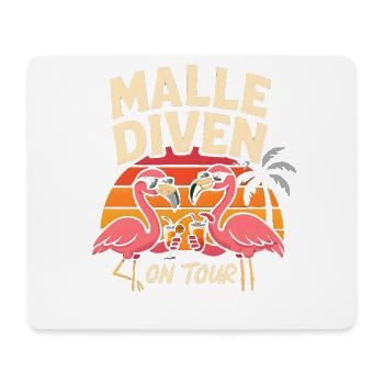 Malle Divas en tournée Fête féminine Flamingo à Majorque - Tapis de souris (format paysage) - blanc - Devant