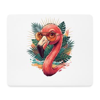 Lunettes tropicales Flamingo - Tapis de souris (format paysage) - blanc - Devant