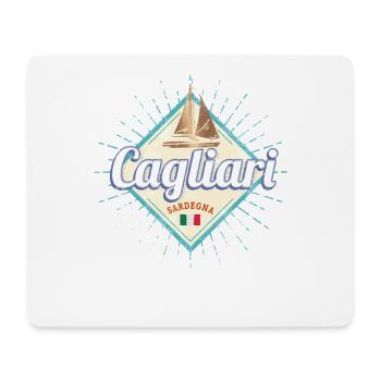 Cagliari in Sardinien Italien mit Segelschiff - Mousepad (Querformat) - Weiß - Vorne