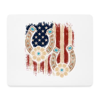 Patriotic Horseshoe Blossoms - Mouse Pad (horizontal) - white - Front