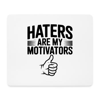 Les haineux sont mes motivations - Tapis de souris (format paysage) - blanc - Devant