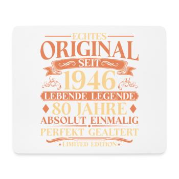 80. Geburtstag Echtes Original 1946 Vintage - Mousepad (Querformat) - Weiß - Vorne