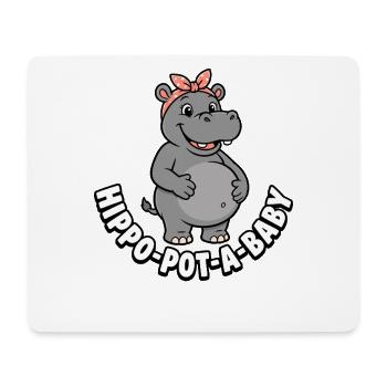 Mère enceinte Hippopotam-un-bébé Hippopotam-un-bébé Hippopotame - Tapis de souris (format paysage) - blanc - Devant