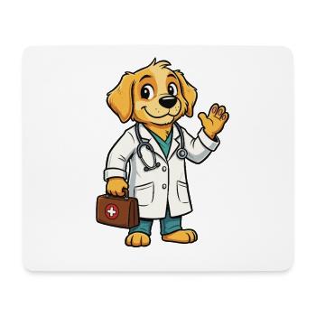Tierarzt Hund Cartoon - Mousepad (Querformat) - Weiß - Vorne