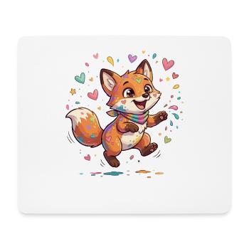 Adorable rainbow fox - Mouse Pad (horizontal) - white - Front