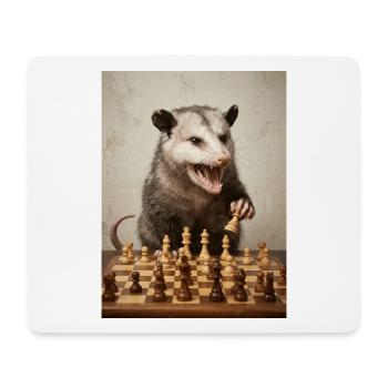 Opossum plays chess - Mouse Pad (horizontal) - white - Front