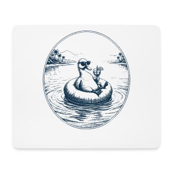 Ente mit Cocktail - Mousepad (Querformat) - Weiß - Vorne
