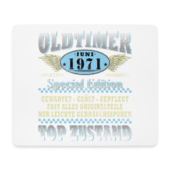 55. Geburtstag Geschenk Mann Oldtimer Juni 1971 - Mousepad (Querformat) - Weiß - Vorne