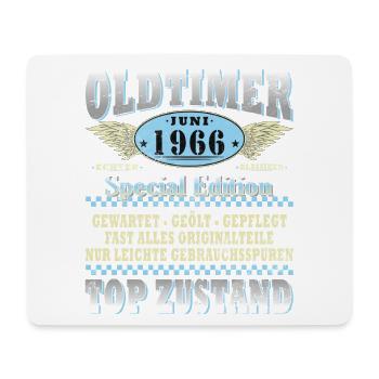 60. Geburtstag Geschenk Mann Oldtimer Juni 1966  - Mousepad (Querformat) - Weiß - Vorne
