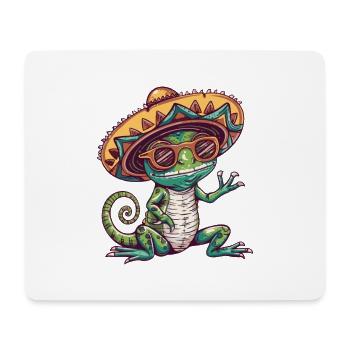 Chameleon Lustig Sombrero - Mousepad (Querformat) - Weiß - Vorne