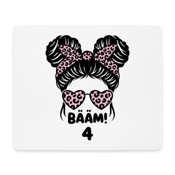 Quatrième anniversaire pour une fille d’anniversaire - Tapis de souris (format paysage) - blanc - Devant