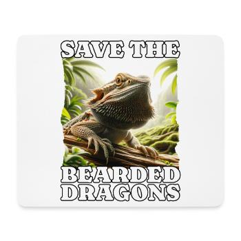 Sauver le Dragon Barbu - Tapis de souris (format paysage) - blanc - Devant