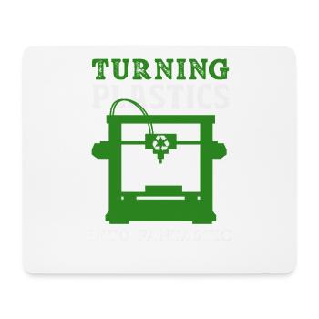 Turning Plastic Into Awesome 3D Printer - Mouse Pad (horizontal) - white - Front