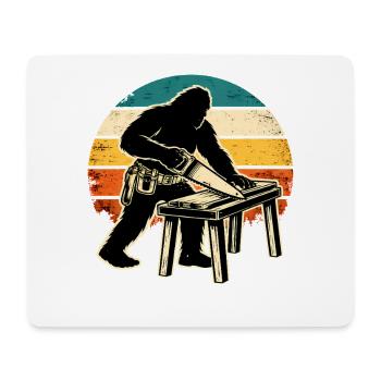 Bigfoot Carpenter in Retro Rainbow Carpenter Vintage - Mouse Pad (horizontal) - white - Front