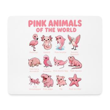 Carte de la faune Kawaii des animaux roses du monde - Tapis de souris (format paysage) - blanc - Devant