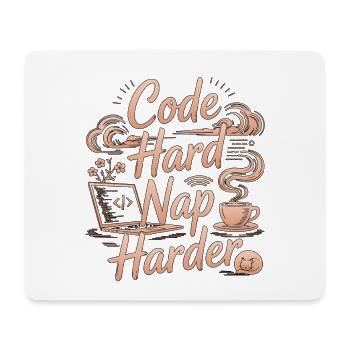Remote Developer Code Hard Nap Harder Remote Coder - Mouse Pad (horizontal) - white - Front