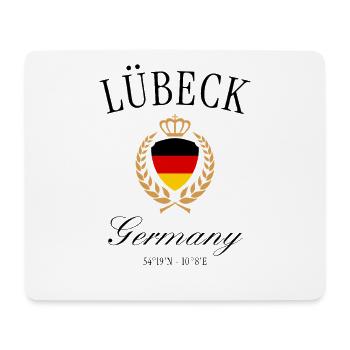 Lübeck Deutschland Wappen Krone – Reise Souvenir - Mousepad (Querformat) - Weiß - Vorne