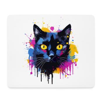 Bunte Bombay-Katzengesicht-Splash-Kunst - Mousepad (Querformat) - Weiß - Vorne