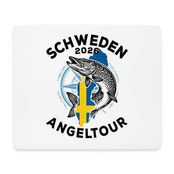 Schweden 2026 Angeltour | Angler | Hecht - Mousepad (Querformat) - Weiß - Vorne