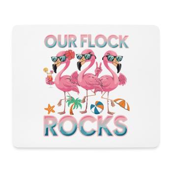 Notre troupe fait vibrer Flamingos Summer - Tapis de souris (format paysage) - blanc - Devant