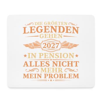 Pensionär Größte Legenden gehen 2027 in Pension - Mousepad (Querformat) - Weiß - Vorne
