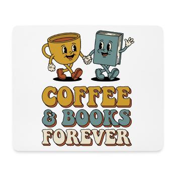 Coffee Books Good Moods Retro Leseratte - Mousepad (Querformat) - Weiß - Vorne