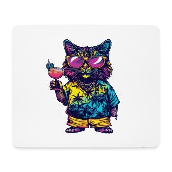 Katze Comic Sommer - Mousepad (Querformat) - Weiß - Vorne