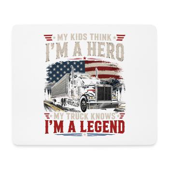 Papa Camionneur USA Drapeau américain - Tapis de souris (format paysage) - blanc - Devant