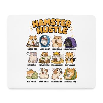 Hamster Hustle Funny Hamster Life Work Humor - Mouse Pad (horizontal) - white - Front