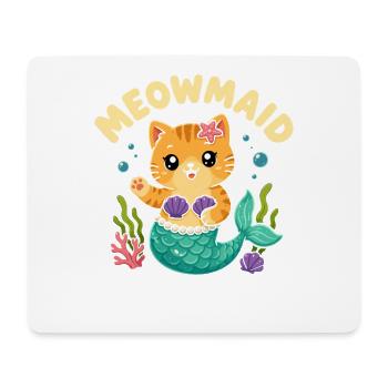  Meowmaid Niedliche Katze Meerjungfrau Wortspiel - Mousepad (Querformat) - Weiß - Vorne