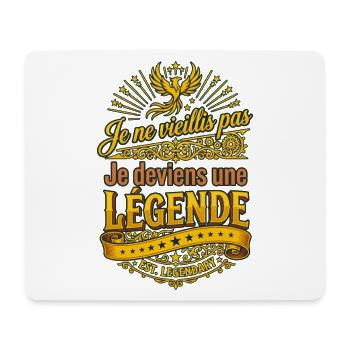 Je ne vieillis pas je deviens une légende Phénix - Tapis de souris (format paysage) - blanc - Devant