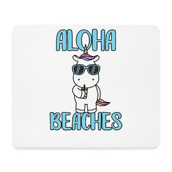 Vacances fraîches à la plage de la licorne plages d’été à Aloha - Tapis de souris (format paysage) - blanc - Devant