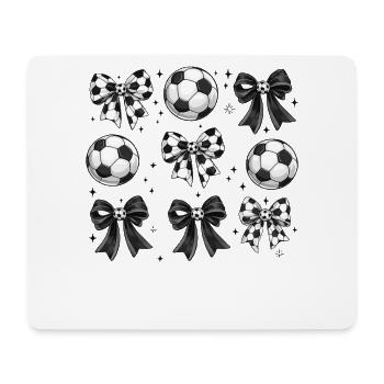 Football Coquette : Motifs Nœuds et Ballons - Tapis de souris (format paysage) - blanc - Devant