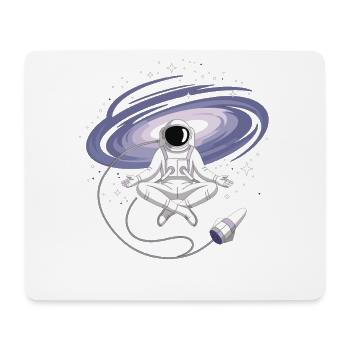 Astronaut Yoga T-Shirt – Space Meditation - Mouse Pad (horizontal) - white - Front