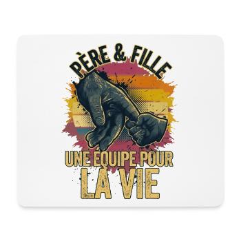 Père et Fille Équipe Pour La Vie Grunge - Tapis de souris (format paysage) - blanc - Devant